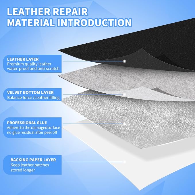 Kangshoon Leather Repair Patches, 17X395 Inch Self-Adhesive Leather Repair Tape - Image 2