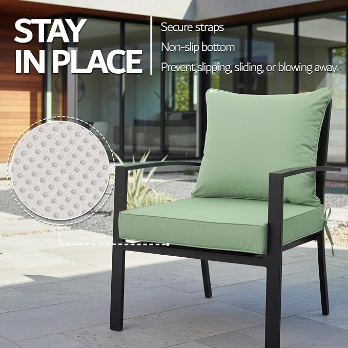 24x24 Inch Outdoor Chair Cushions Set of 2, Patio Furniture Cushions - Image 5