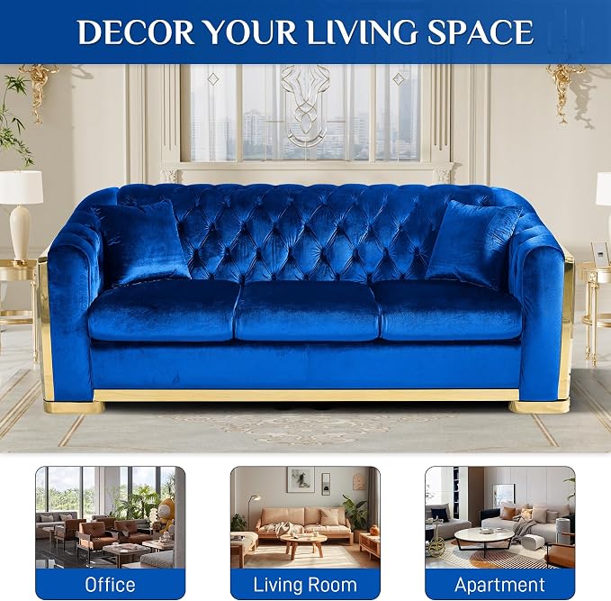 DAMAIFROM Mid Century Modern Chesterfield Sofa Couch, 5 Seat Tufted Sofas - Image 5
