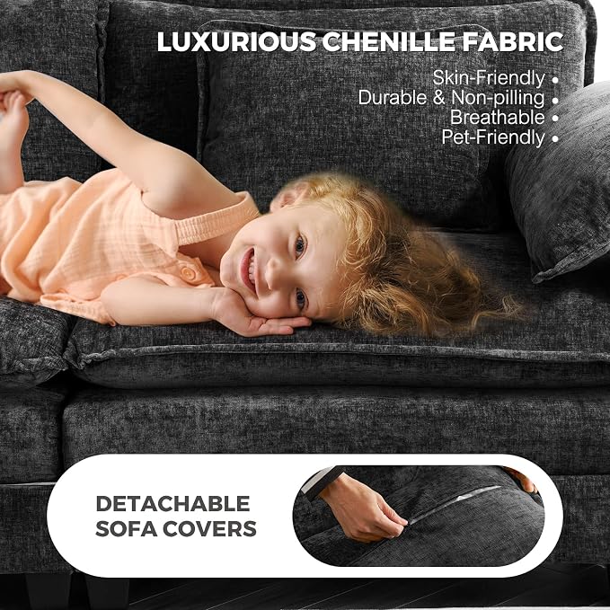 ELUCHANG Oversized 153" Modular Sectional Sofa, Comfy Deep Seat Cloud Couch - Image 5