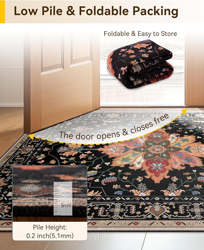 RELEANY Area Rugs 3'x7' Runner Rug Non Slip Washable - Image 6