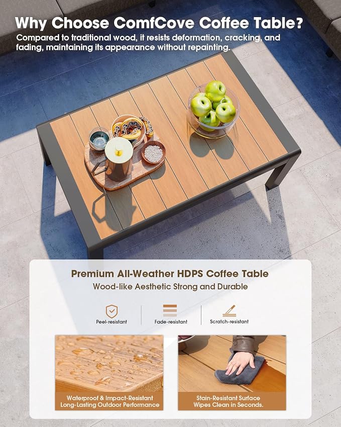 Aluminum Outdoor Patio Furniture Set 11 Seats, Outdoor Sectional Corner Sofa Set - Image 7