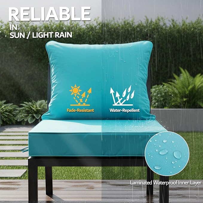 24x24 Inch Outdoor Chair Cushions Set of 4, Patio Furniture Cushions - Image 3