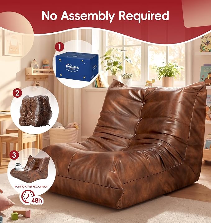 Hobestluk Small Bean Bag Chair Lazy Floor Sofa Bean Bags - Image 8