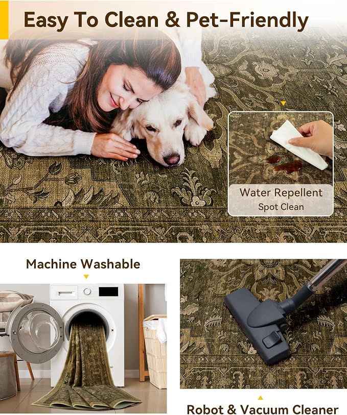 RELEANY Area Rugs 2'x8' Runner Rug Non Slip Washable - Image 4