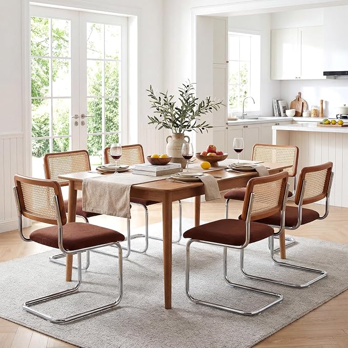 Zesthouse Rattan Dining Chairs Set of 2, Mid Century Modern Dining Room Chairs - Image 6