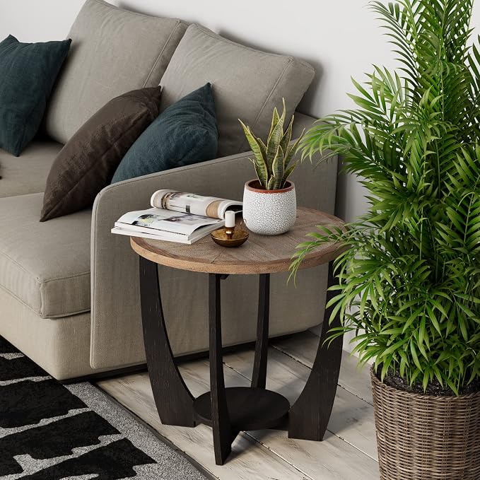 COZAYH Set of 2 Rustic Farmhouse End Tables - Image 6