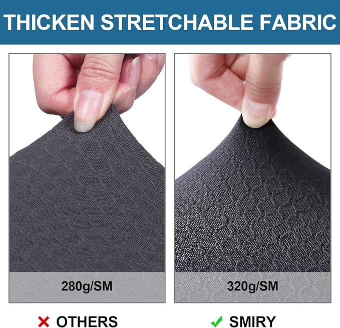 Smiry Waterproof Seat Covers for Dining Room Chairs Set of 2, Stretch Jacquard - Image 4