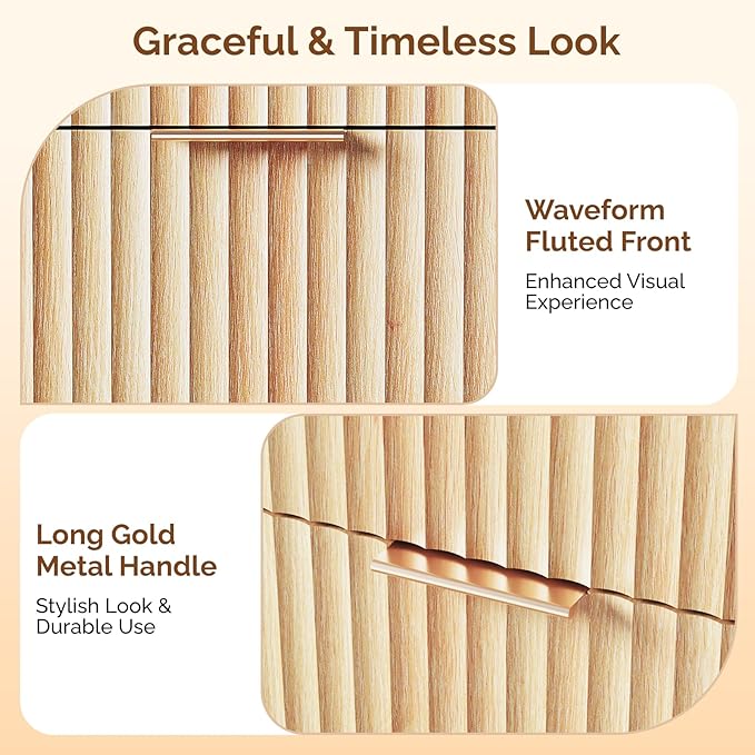 VINGLI Tall Dresser for Bedroom, Fluted Dresser Vertical Chest of Drawers - Image 3