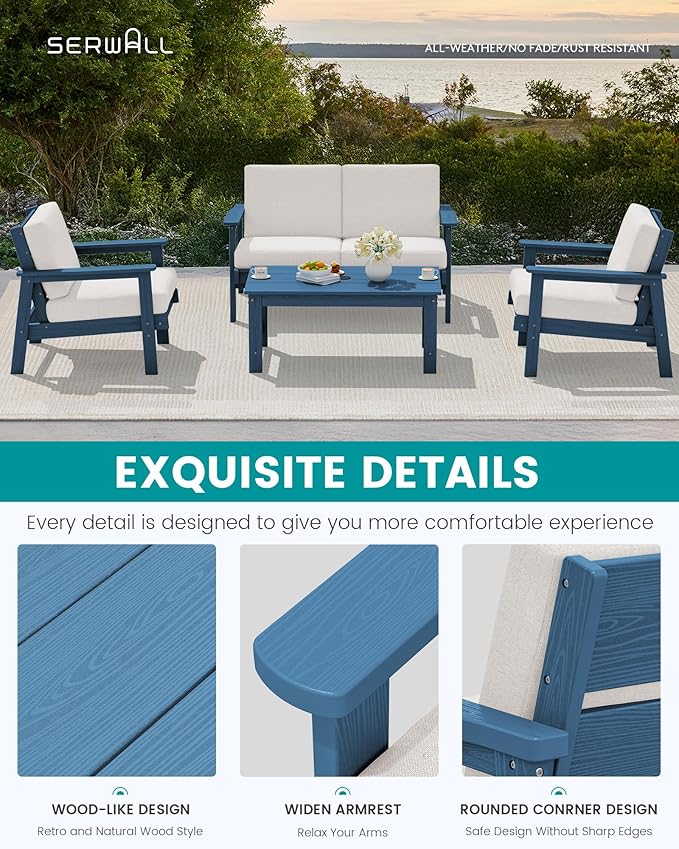 SERWALL HDPE Outdoor Couch Set of 2 - Image 4