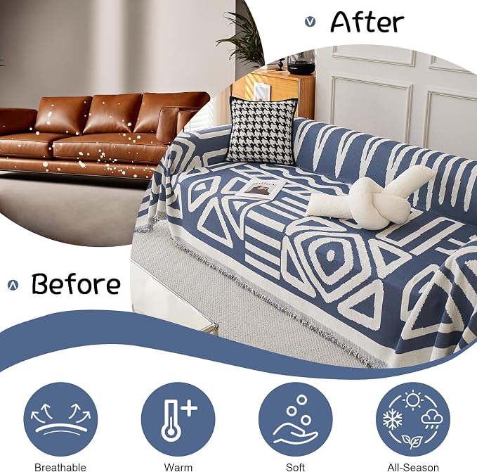 VClife Boho Couch Cover, Dog Sofa Throw Cover Furniture Protector - Image 4