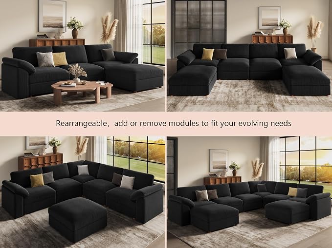EASE MOOSE Comfty 2 Seat Couch, FSC Certified Modern Deep Seat Sectional Modular - Image 5