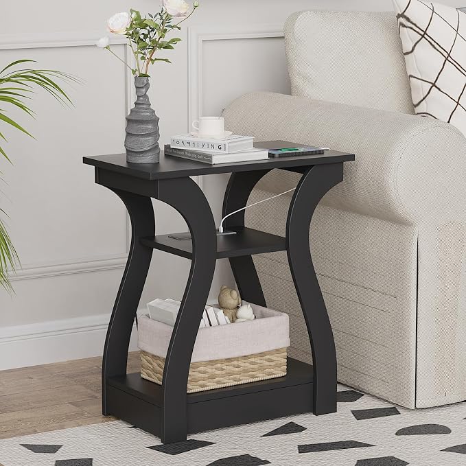 FROMJBEST Black End Table Set of 2 - Image 2