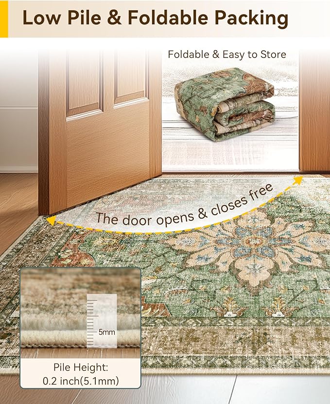 RELEANY Area Rugs 2'x10' Runner Rug Non Slip Washable - Image 9