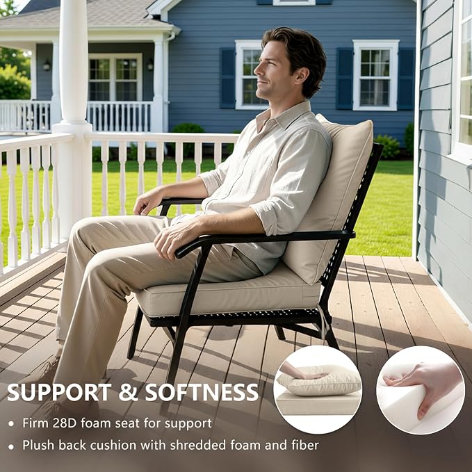 24x24 Inch Outdoor Chair Cushions Set of 4, Patio Furniture Cushions - Image 4
