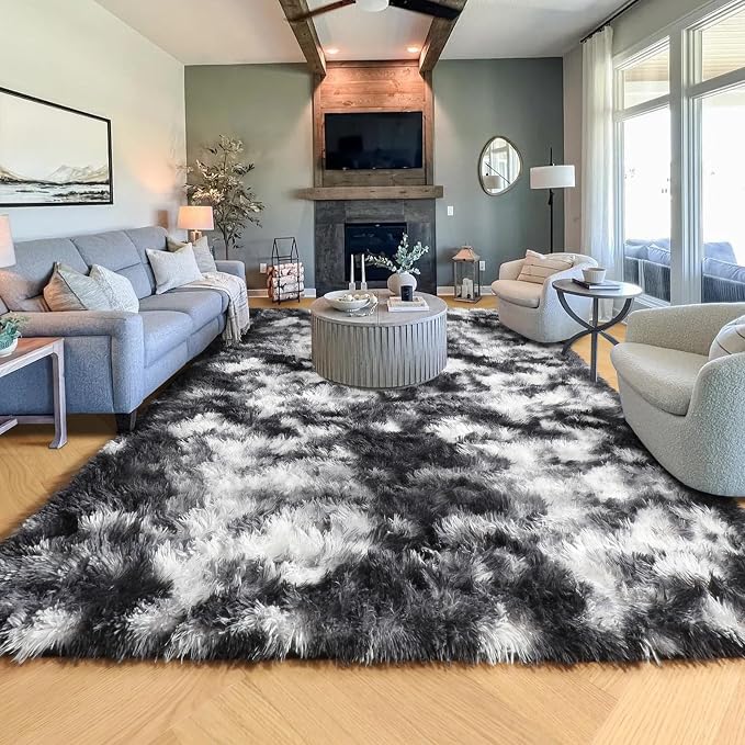 PAGISOFE 9x12 Area Rugs Living Room, Extra Large Black White Grey Rugs - Image 8