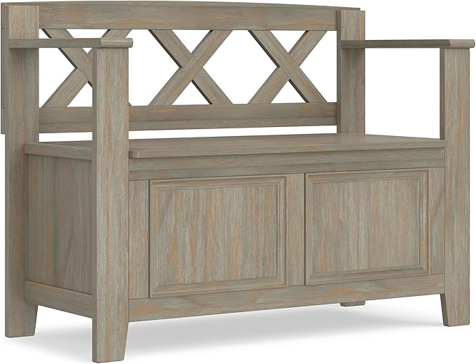 SIMPLIHOME Amherst Entryway Storage Bench by SimpliHome