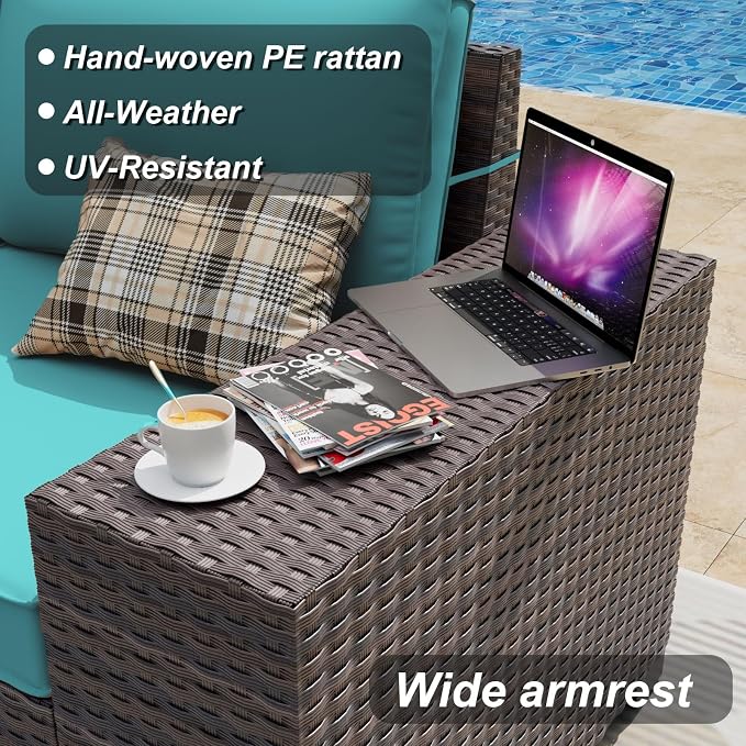 ALAULM 6 Pieces Patio Furniture Set, Oversized Seat/Armrest and High Back - Image 4