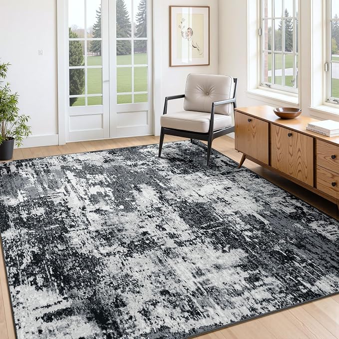 RELEANY Washable Area Rugs 4'x6' Non-Slip Modern Abstract Soft by RELEANY