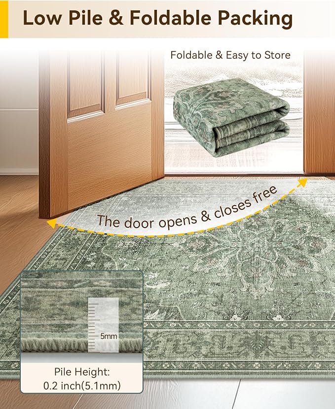 RELEANY Area Rugs 2'6"x12' Runner Rug Non Slip Washable - Image 4