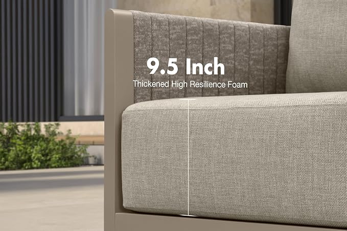 PURPLE LEAF 4 Pieces Patio Conversation Sets All Weather Outdoor Couch - Image 2