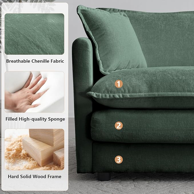 mikibama Modular Sectional Sofa, 76.4 Inch L Shaped Couch Set - Image 5