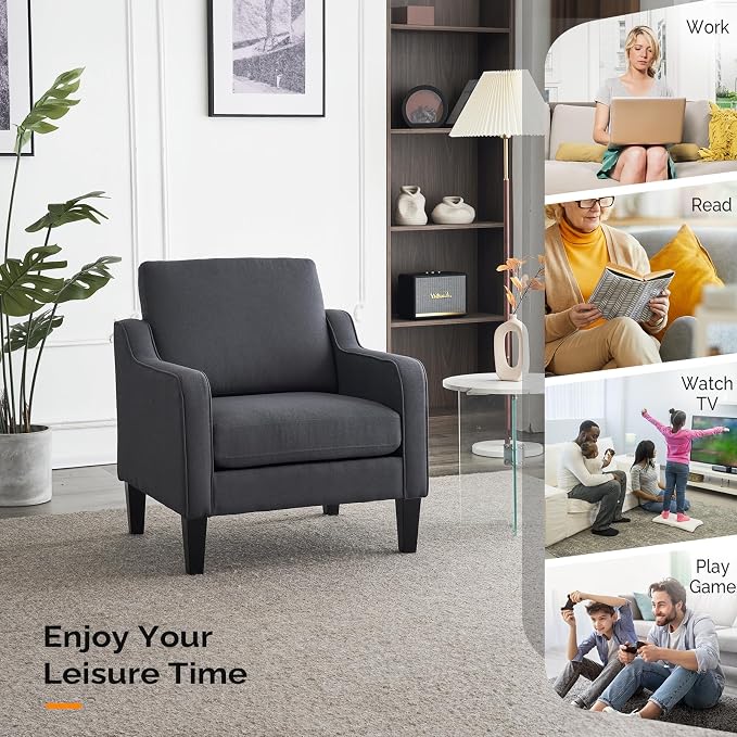 VINGLI Accent Chairs for Living Room Chairs Mid Century Modern Chair Sofa Chair - Image 8