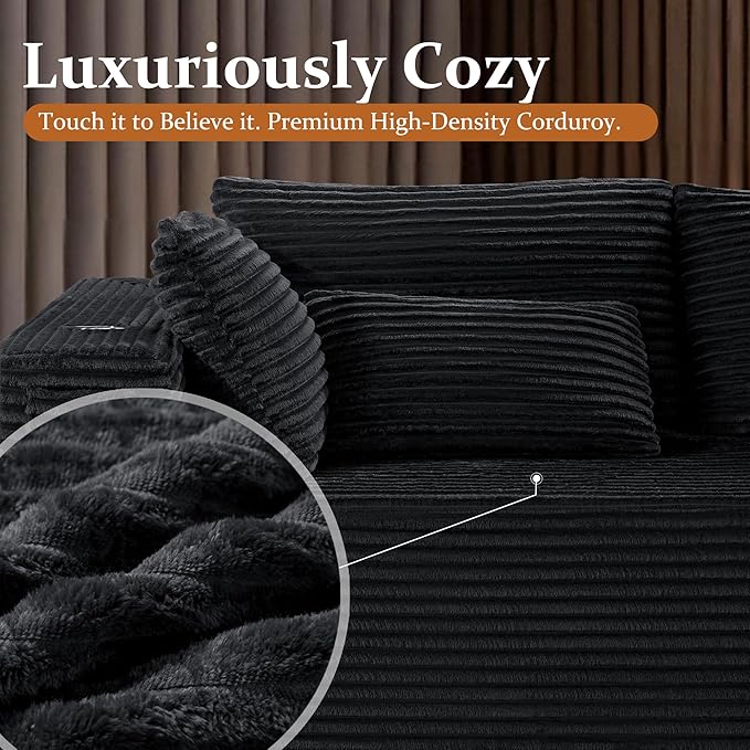 108" Oversized Cloud Sectional Couch, Comfort U Shaped Sofa - Image 8