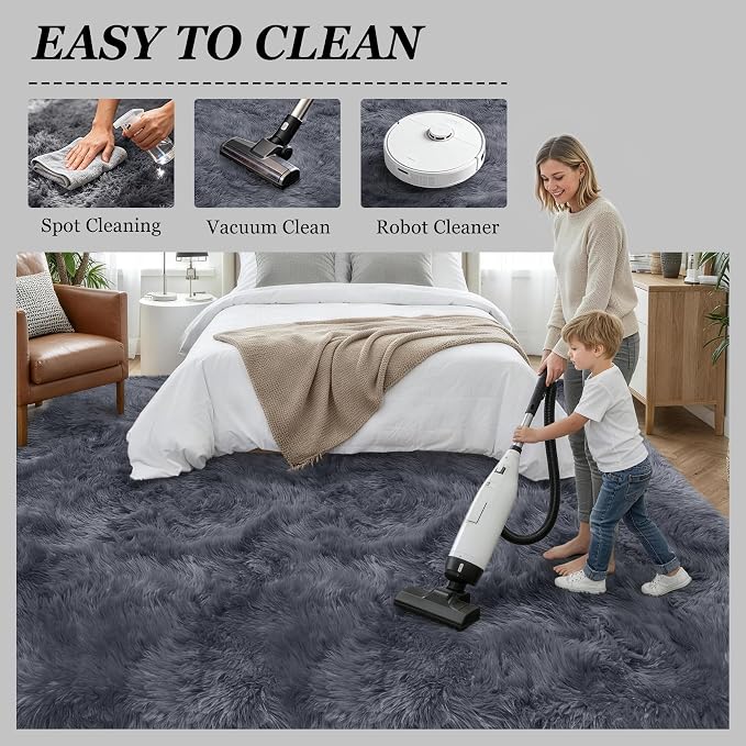 8x10 Area Rugs for Living Room Bedroom: Ultra Soft Fluffy Shag Rug Upgrade - Image 8