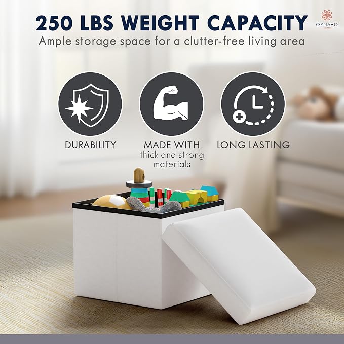 Ornavo Home Small Storage Ottoman, - Image 7