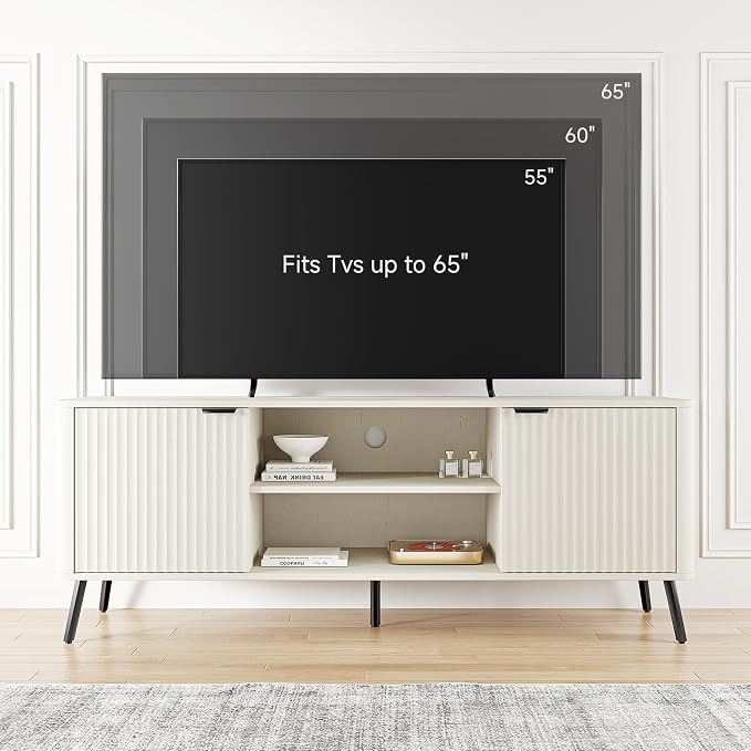 Fatmok Fluted Living Room Furniture Set – 58" TV Stand Entertainment Center - Image 5