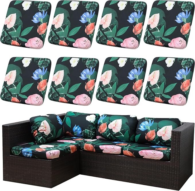 Outdoor Cushion Covers Set, Replacement by SUKAIKEQA