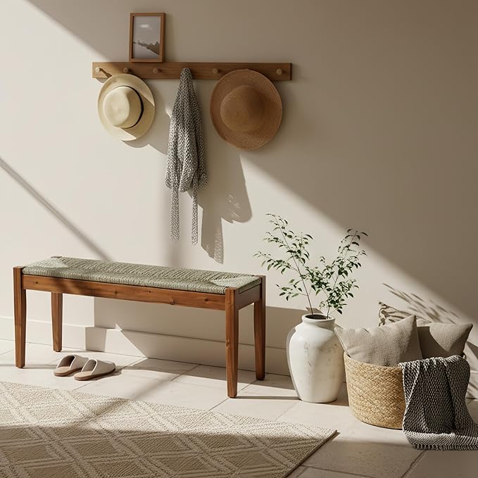 Solid Wood Acacia Indoor Bench by AVCONNECT