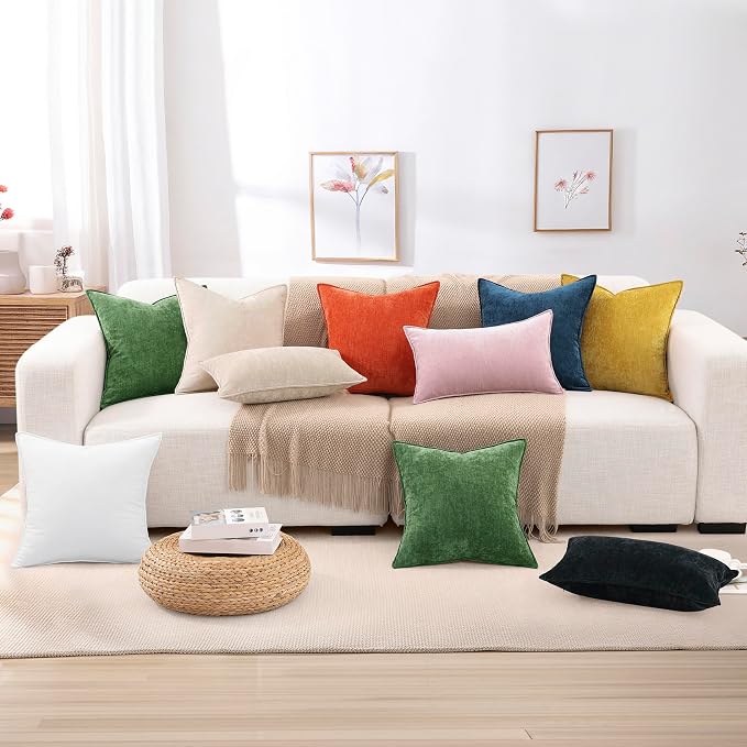 decorUhome Summer Couch Euro Sham Throw Pillow Covers 24x24 Set of 2, - Image 9