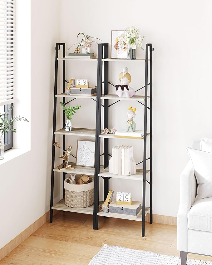 Hzuaneri Ladder Shelf, Bookshelf Bookcase, Freestanding Corner Storage Shelve - Image 5