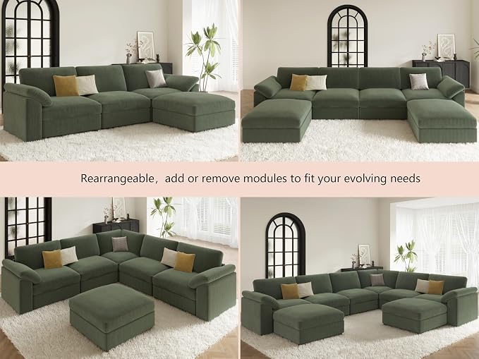 EASE MOOSE Oversized Sectional Modular Sofa, Large U Shape Sectional Couch Wide - Image 8