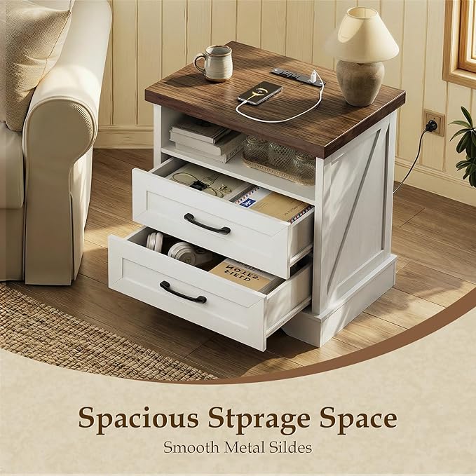 AODK 24 Inch Farmhouse Nightstand - Image 3