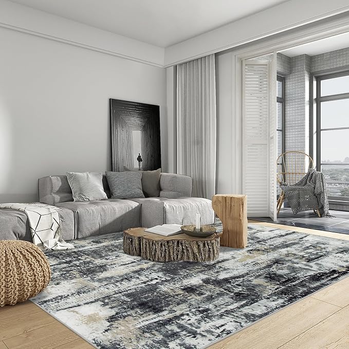 10x14 Area Rugs Washable Rug: Modern Abstract Living Room Rug Soft Anti-Skid - Image 4