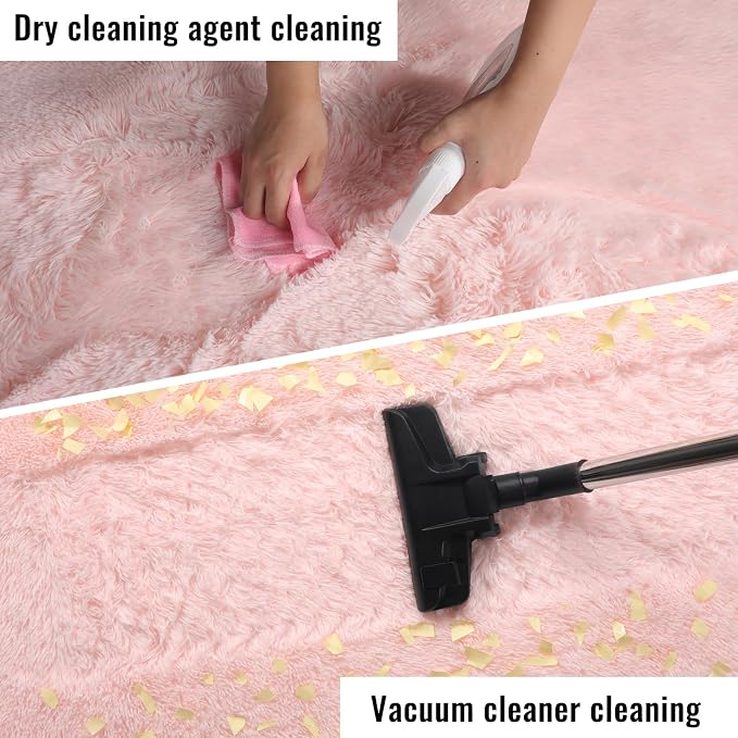 PAGISOFE Pink Rugs for Girls Bedroom 4x6 Ft Fluffy Cute Girls Room Decor - Image 7