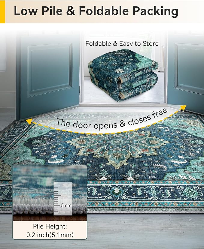 RELEANY Area Rugs 2'6"x10' Runner Rug Non Slip Washable - Image 4