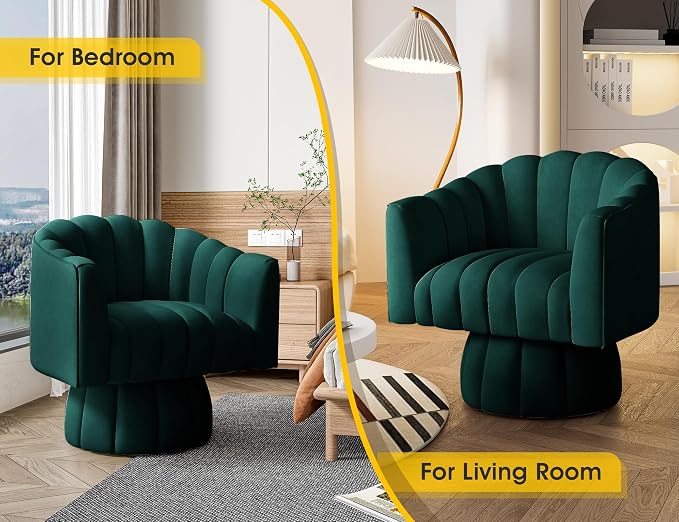 Dewhut Swivel Accent Chair, 360° Swivel Barrel Chair - Image 5