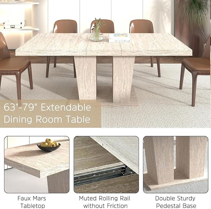 Henf 9 Pieces Extendable Dining Table Set - Image 5