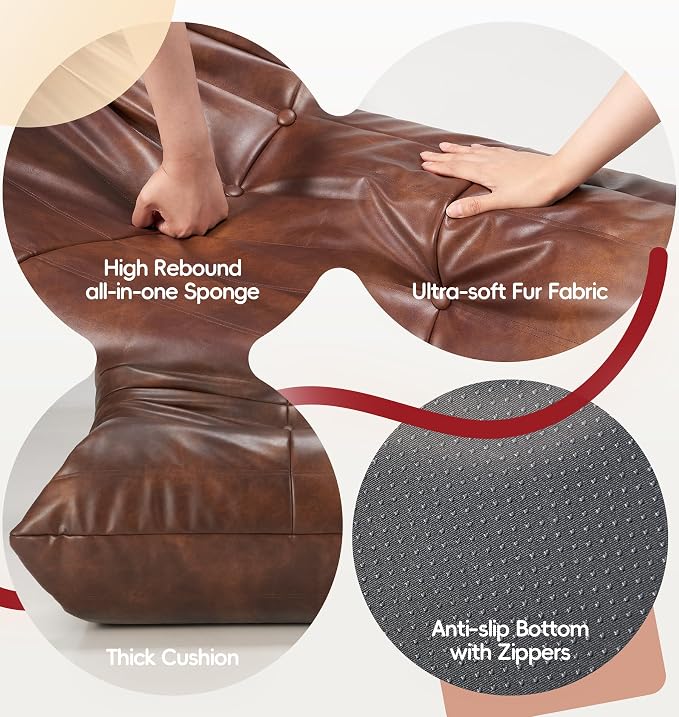 Hobestluk Small Bean Bag Chair Lazy Floor Sofa Bean Bags - Image 6