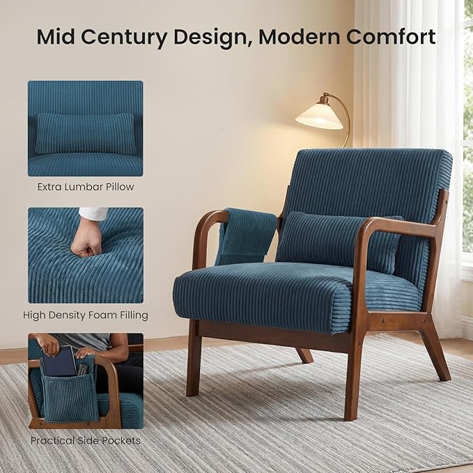 DUMOS Accent Chairs Set of 2, Mid Century Modern Accent Chair - Image 4