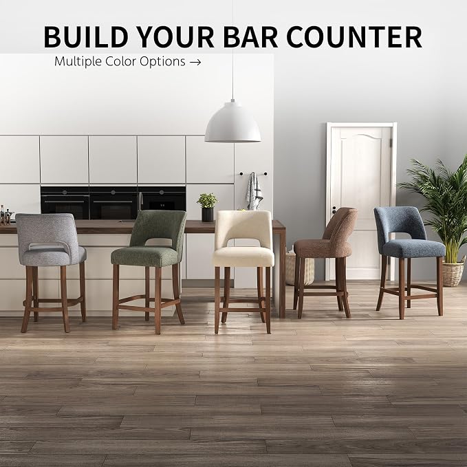 VKNOW Bar Stools Set of 6, Modern Counter Stools - Image 8