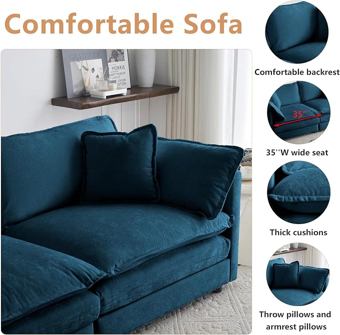 mikibama Modular Sectional Sofa, 146.5 Inch L Shaped Couch Set - Image 3