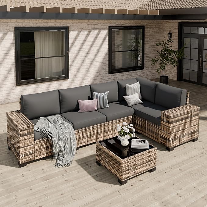 Patio Furniture Set, Wide Armrest Outdoor Furniture Set by VonzoyHome