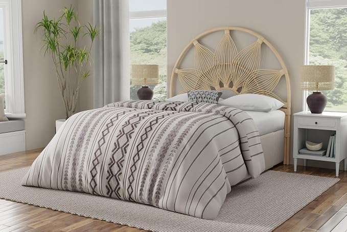 Kouboo Sunflower Rattan Queen Headboard Bedroom Bedroom Furniture Headboard - Image 2