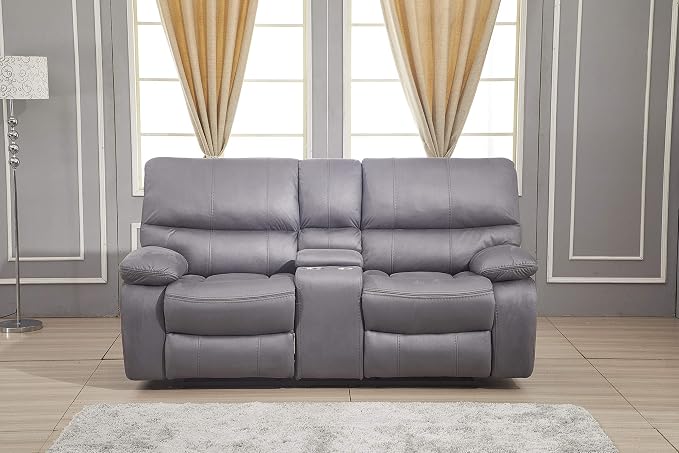Betsy Furniture Microfiber Reclining Sofa Couch Set Living Room Set 8007 - Image 3