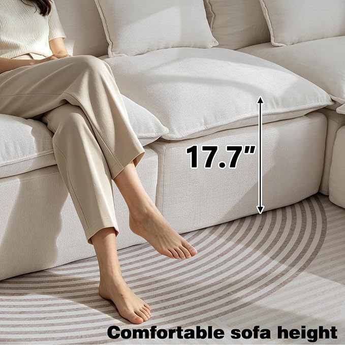 Boneless Loveseat Couch Sectional Cloud Couch Oversized Modular Sectional Sofa - Image 5
